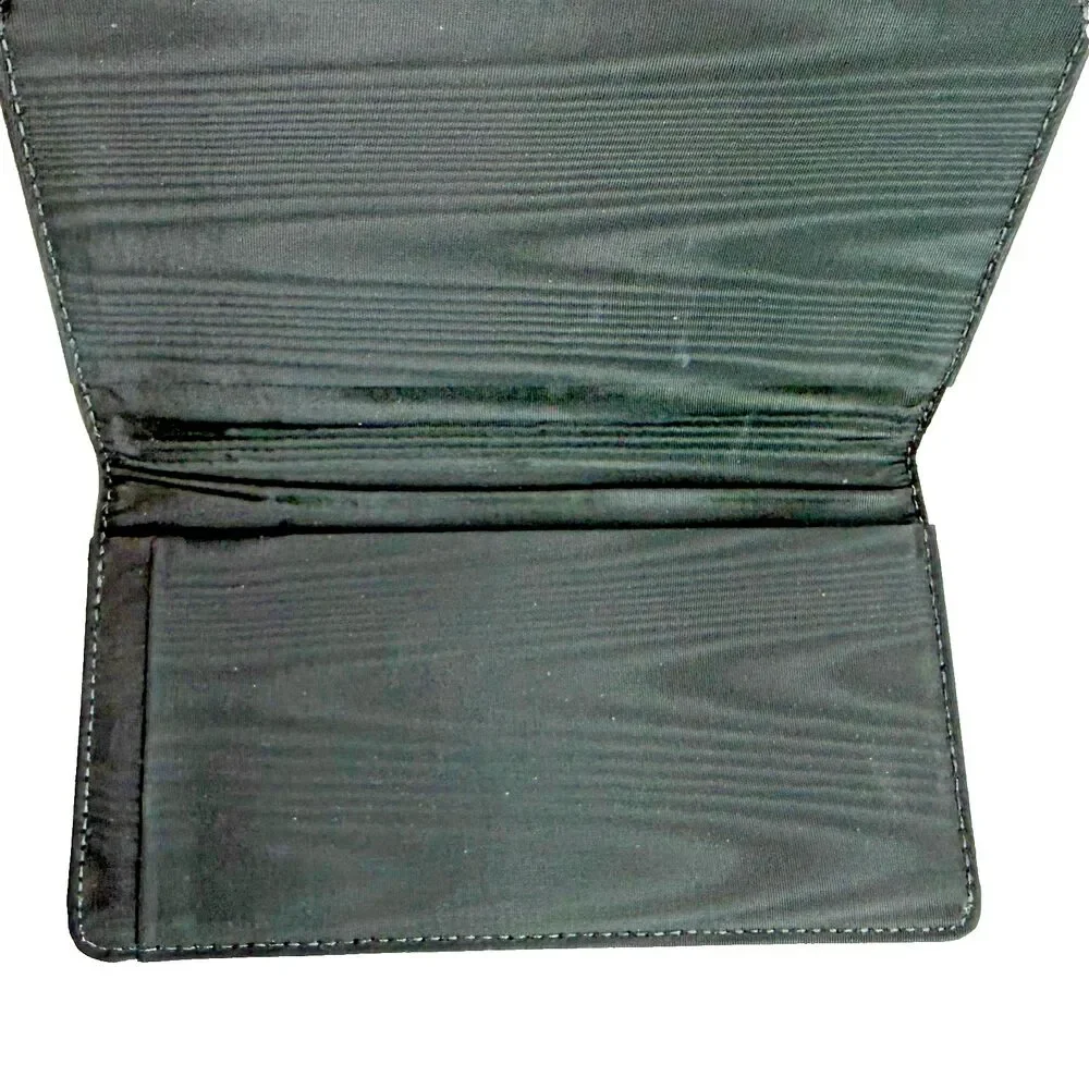 Vintage The Simpsons 2002 FOX Black Leather Checkbook Cover Wallet Matt Groening